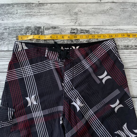 Hurley Striped Graphic Logo Spellout Lightweight Board Shorts - Picture 8 of 11
